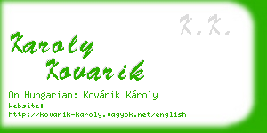 karoly kovarik business card