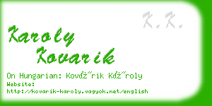 karoly kovarik business card